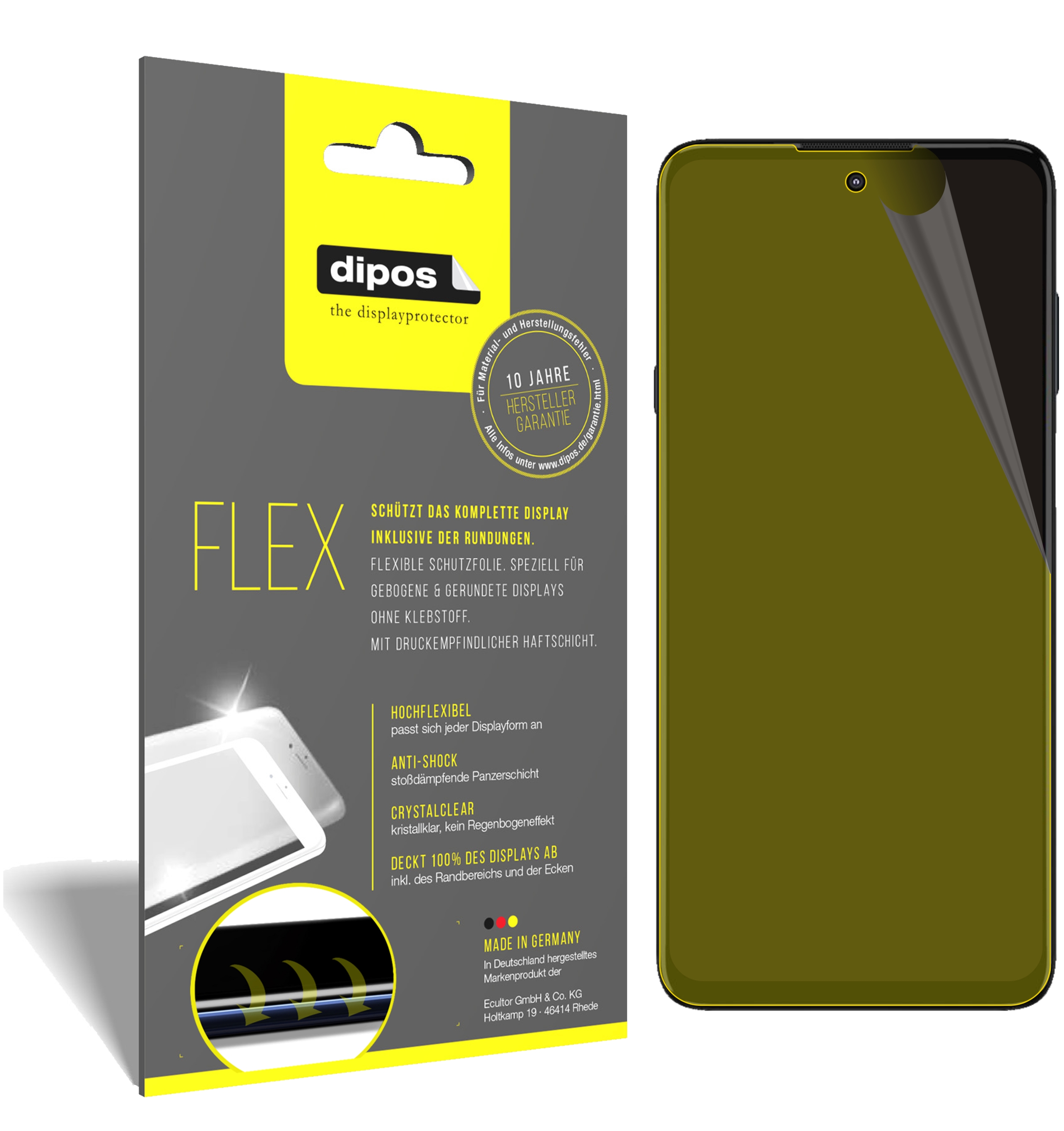2x Schutzfolie fr Motorola Edge 20 Lite inkl. Rundung 3D Full Cover Flex Folie